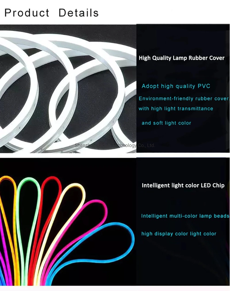 LED Neon Flexible Light Red/Yellow/Green/Blue/White/RGB Color Flex Tube Sign Indoor Outdoor IP68 Flex LED RGB Neon Rope Light