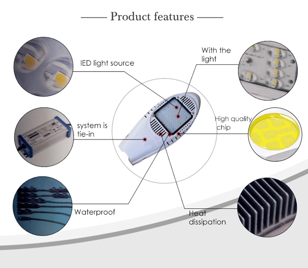 Outdoor Waterproof High Efficiency Energy Saving Waterproof IP65 LED Solar Street Light with Panel and Lithium Battery