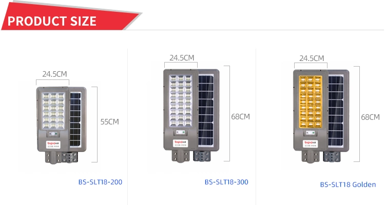 Bspro Projector Light Solar Street Light 100W 200W Waterproof IP65 All in One LED Solar Street Light